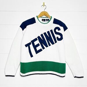 Rare Vintage Tennis Color Block Varsity Sport Sweater